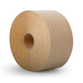 Water Activated Tape Fiber Reinforced Packing Tape Kraft Tape 3"X 450 feet Per Roll Brown Tape Gummed Paper Tape for Heavy Duty Packaging and Shipping Writable Eco-Friendly Biodegradable