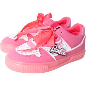 Barbie Girls Lowtop Sneakers Shoes Athletic Pink and White Sizes 11-3 (Little Kid/Big Kid)