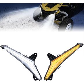 KEMIMOTO Turn Signal Fang Lights Compatible with Can Am Maverick R Accent Lights Daytime Running Lights LED Front DRL Signature Lights