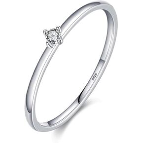 Round Brilliant Cut Solitaire Lab Created Diamond Moissanite Engagement Ring, 925 Sterling Silver/Gold Plated Solitaire Ring Promise Wedding Rings for Women