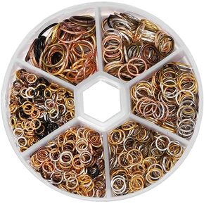 970 Pcs Metal Jump Rings Small Crafts Jump Rings Jewelry Connectors Jump Rings Assorted Size Connector Rings Open O Rings for Keychain Making