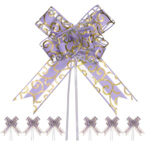 20-Pack Large Pull Bow, 8 Inch 20cm Plastic Ribbon Pull Bows Ribbon Bows for Gift Wrapping/Wedding/Baskets Decorations, Satin Pull Bows [Gouache Gift Bow]