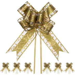 20-Pack Large Pull Bow, 8 Inch 20cm Plastic Ribbon Pull Bows Ribbon Bows for Gift Wrapping/Wedding/Baskets Decorations, Satin Pull Bows [Gouache Gift Bow]