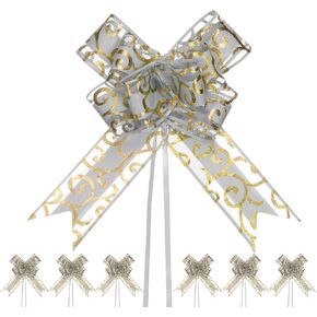 20-Pack Large Pull Bow, 8 Inch 20cm Plastic Ribbon Pull Bows Ribbon Bows for Gift Wrapping/Wedding/Baskets Decorations, Satin Pull Bows [Gouache Gift Bow] in Kuwait