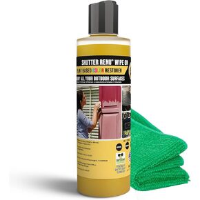 Premium Restorer-Restores Original Color & Rejuvenates Faded Shutters, Patio Furniture, Garage/Front Doors & More | Eco-Friendly |Lasts 10 Yrs.| Includes Powerful Cleaner | Quart Kit