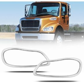 Pair Sets Chrome Headlight Bezel Trim Compatible with 2002-2018 Freightliner Business Class M2 100 106 112 Headlamp Cover Replacement