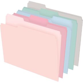 Office Depot® Brand File Folders, 1/3 Cut, Letter Size, Assorted Pastel Colors, Box Of 100 Folders