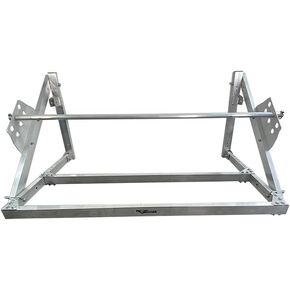 Pit Posse 576 Fold Up Tire Rack 4 Foot Wall Mount - Folding Adjustable Tire Holder Aluminum Storage Organizer - Made in USA- Rated 300lbs Garage Enclosed Race Trailer Shop Motorcycle ATV RV Cars