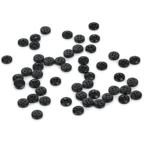 Resin Sewing Buttons,15mm Sewing Round Shirt Button for Crafts，DIY and Clothes Sewing (Black,50pcs)