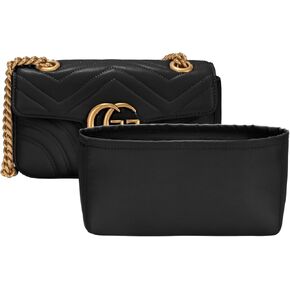 Purse Organizer Insert Fit GG Marmont Matelasse Shoulder Bag,Nylon Insert Purse Organizer with Zipper Pocket,Water Repellent,Keep Bag Shape and Clean