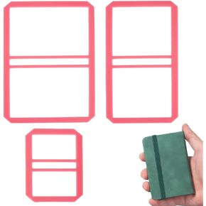AHANDMAKER 3Pcs Mini Bookbinding Tool, Rectangle Acrylic Notebook Bookbinding Spacer Tools Notes Bookbinder Guide Bookbinding Scrapbooking Tool for DIY Notebook Journal Junk, Pink