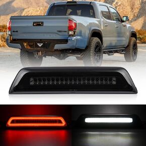 Led Third Brake Light Replacement for 2016 2017 2018 2019 2020 2021 2022 To-yota Tacoma SR SR5 TRD Pickup Trucks Strobe Led 3rd Brake Center High Mount Stop Lamp White Cargo Light Kit Smoked Lens