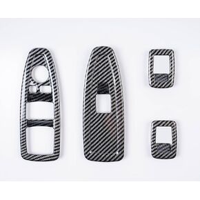Car Window Lift Switch Cover Trim Carbon Color ABS Sticker Decal fits for BMW 3 Series Interior Accessories - ONLY for BMW F30 F34 3GT