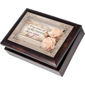 Cottage Garden Many Women Noble Things Burlwood Jewelry Music Box Plays Wind Beneath My Wings