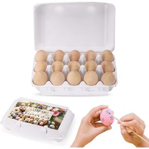 Fake Eggs, 10 Count Unpainted Wooden Easter Eggs for Painting and Crafts,Food Toys for Kitchen Play and Room Decor, Eggs for Nesting Boxes, Poultry Incubators