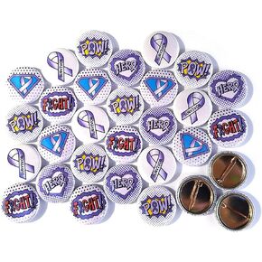 Superhero Awareness Pins - PURPLE LAVENDER (1" Pins, 30 Piece Set)
