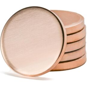 MICAIKEM 1" Copper Engraving Blanks Coin Blanks Tags Heavy Duty 3mm Thick for Hand Stamping. Pack of 5