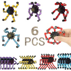 Fingertip Gyro Toy Fidget Mechanical DIY Transformable Fidget Spinners Fidget Toys Robot Creative Chain Gyro Toy for Goodie Bag Stuffers Party Favors Gift Prizes Novely Anxiety Toys (Multicolor12pcs)