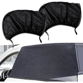 4 PCS Car All Side Window Sunshade, Sun Protection Heat Insulation Breathable Fine Nylon Mesh Sunshade Cloth, A Must-Have Window Accessory in Summer, Compatible with Most Cars, SUVs (Black)