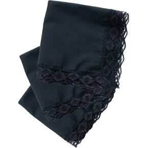 MileyMarla Ladies Womens White Cotton Lace Handkerchiefs Wedding Hankies