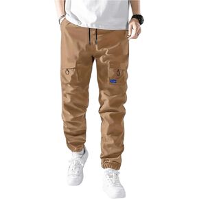SweatyRocks Boy's High Waisted Cargo Pants Drawstring Casual Long Joggers Trousers with Pockets