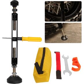 PRO CAKEN Universal Motorcycle Portable Rear Wheel Lifter Chain Cleaning Maintenance Stand Jack with Tool Adjustable Wheel Stand for All Motorcycle Black