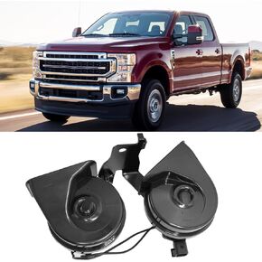 Yumzeco Horn Assembly with Bracket Compatible with Ford F-250 F-350 Super Duty 2017-2022, Dual Note Electric Horn Level 2 Horn Replacement Replace for HC3Z-13832-G