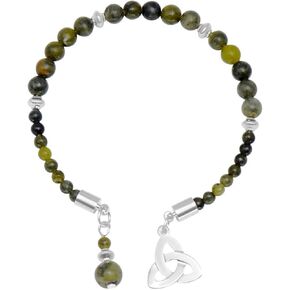 Connemara Marble Beads Green Bracelet Irish Charms Women Gift Birthday Present