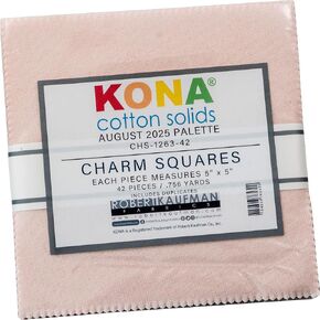 Kona Cotton Solids August 2025 Charm Square 42 5-inch Squares Robert Kaufman CHS-1263-42