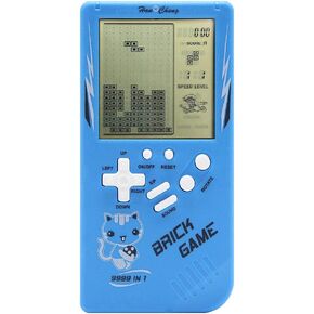 Retro Big Screen Brick Game Console 9999 in 1 Tank/Racing/Shooting Casual Puzzle Game Adjustable Difficulty and Speed Small and Easy to Carry Best Gifts (Blue)