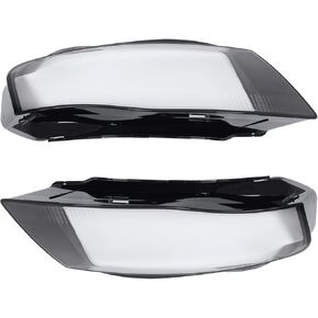 NewYall Left and Right Clear Headlight Lens Cover for Audi A4 B8 2009-2012