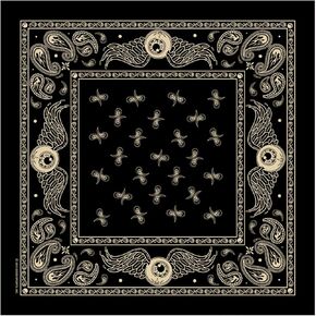 Hot Leathers mens Motorcycle bandannas, Black/Cream, 21 Inch x Inch US