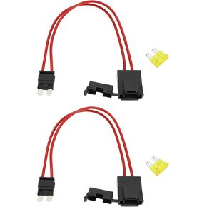 2 قطعة موصل حامل فيوز السيارة 32 فولت 20 أمبير 16AWG وصلة سلك متينة صغيرة موصل حامل فيوز للسيارة مع 4 قطع 20 أمبير لأجهزة الصراف الآلي/APM (23 سم، صغير)