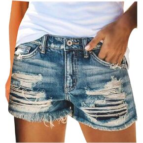 Sexy Denim Shorts for Women Cut Off Low Waist Booty Ripped Raw Hem Distressed Jean Shorts