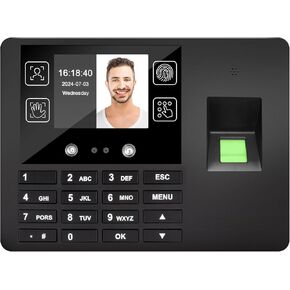 Time Clock -3000 Fingerprint Capacity Time Clocks for Employees Small Business with Facial Features, Palm Prints, and Passwords Time Attendance(Standard Version)
