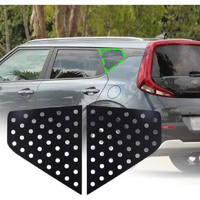 Lcojicep Rear Side Window Louvers Air Ven Trim Accessories Compatible with Kia Soul Automotive Rear Window Triangular Glass Decorative Cover Aluminum Alloy Protective Pieces (for 2019-2024, Black)