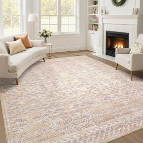 Area Rugs for Living Room Rug: 5x7 Soft Washable Rugs Low Pile Non-Slip Backing Indoor Floor Rugs for Living Room Bedroom Kitchen Dining Under Table Home Office,Grey