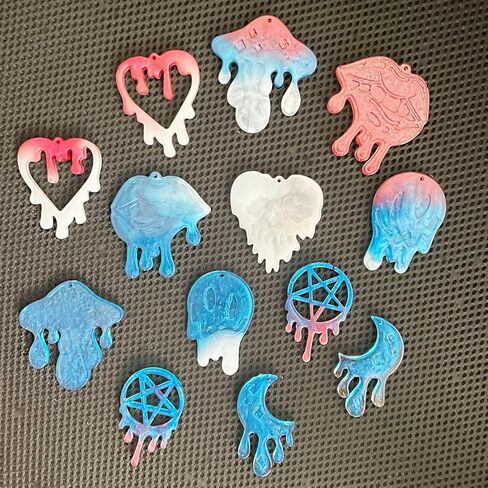 3 قطع من قالب السيليكون لحلق الهالوين مع فتحة 34 تجاويف جمجمة اليقطين الخفافيش التابوت شبح قطرة الدم القمر القلب مهرجان الديكور سلسلة المفاتيح قلادة راتنجات الايبوكسي قالب صنع المجوهرات أداة in Kuwait