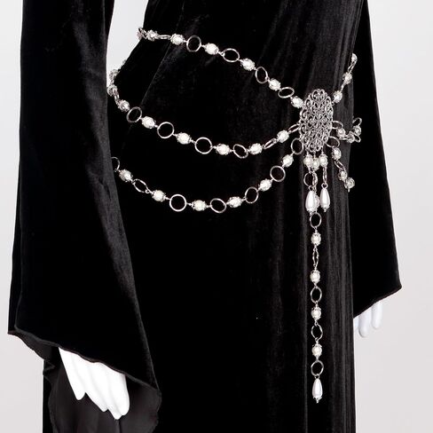 حزام L'VOW Concho الغربي للنساء من العصور الوسطى الخصر سلسلة معدنية حزام راعية البقر عصر النهضة الزي in Kuwait