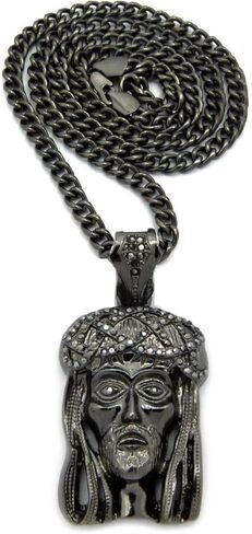 مجوهرات لامعة الولايات المتحدة الأمريكية الهيب هوب مثلج خارج الذهب الله يسوع الوجه قلادة الكوبية سلسلة ربط قلادة in Kuwait