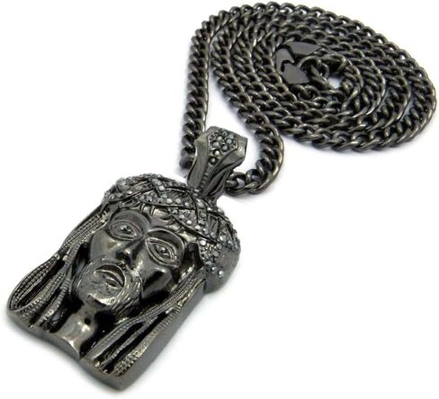 مجوهرات لامعة الولايات المتحدة الأمريكية الهيب هوب مثلج خارج الذهب الله يسوع الوجه قلادة الكوبية سلسلة ربط قلادة in Kuwait