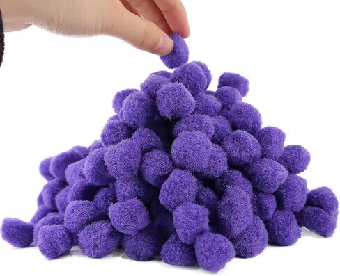 200 Pieces Pom Poms, 1 Inch Craft Pom Pom Balls, Fluffy Soft Craft Pompoms, Pompoms Puff Balls for DIY Creative Arts Crafts Christmas Home Decorations(Purple) in Saudi Arabia