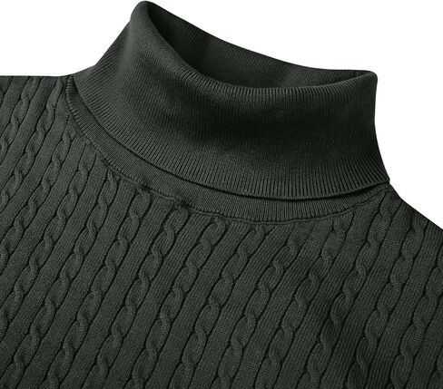 Alimens & Gentle Mens Turtleneck Slim Fit Sweater Long Sleeve Cable Knitted Twisted Pullover Soft Casual Winter Tops for Men in Saudi Arabia
