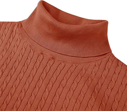 Alimens & Gentle Mens Turtleneck Slim Fit Sweater Long Sleeve Cable Knitted Twisted Pullover Soft Casual Winter Tops for Men in Saudi Arabia