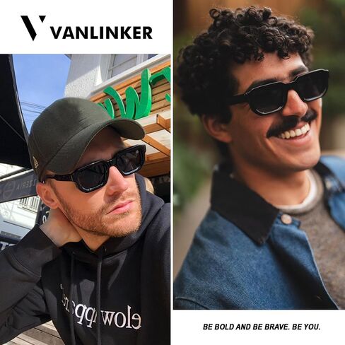 VANLINKER Retro Chunky Rectangle Sunglasses for Men Women Vintage Trendy Square Thick Sun Glasses VL9823 in Saudi Arabia