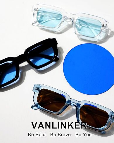 VANLINKER Retro Chunky Rectangle Sunglasses for Men Women Vintage Trendy Square Thick Sun Glasses VL9823 in Saudi Arabia