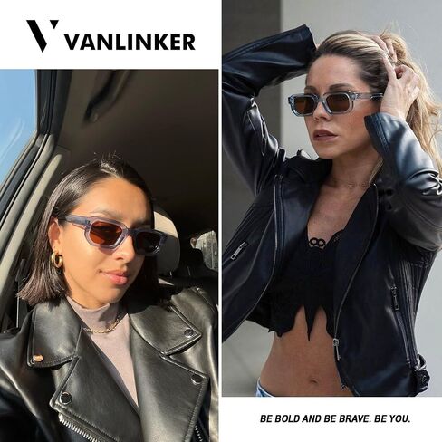 VANLINKER Retro Chunky Rectangle Sunglasses for Men Women Vintage Trendy Square Thick Sun Glasses VL9823 in Saudi Arabia