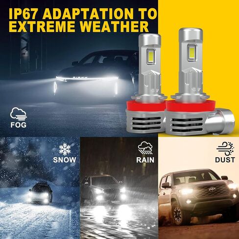 H11 Light Bulbs Super Bright 30000LM 900% Xenon White H11/H8/H9 Bulbs Halogen Raplacement Fog Light Bulbs Pack of 2 in Saudi Arabia