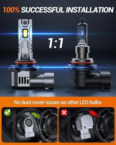 مصابيح الإضاءة SEALIGHT 9005/HB3، مصابيح ضباب بتصميم 1:1 28000LM مع مروحة تبريد 14000 دورة في الدقيقة، Plug-N-Play، حزمة من 2 in Saudi Arabia