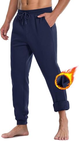 MAGCOMSEN رجل عداء ببطء Sweatpants رياضي بناطيل تدفئة تجريب الصالة الرياضية الجري السراويل النشطة الشتاء رشاقته المسار مع جيوب in Kuwait